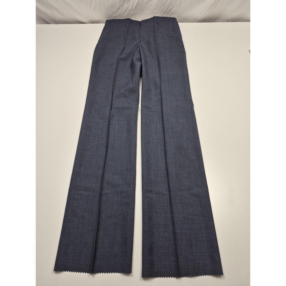 Racquet Club Dress Pants Mens 32x36 Blue Wool Blend Flat Front Straight Unhemmed